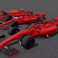 Red F1 Race Car With Streamlined Body Large Racing Wheels On Gravel