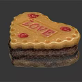 Heart shaped Decorative Item With Orange Glaze LOVE Text And Red Accents