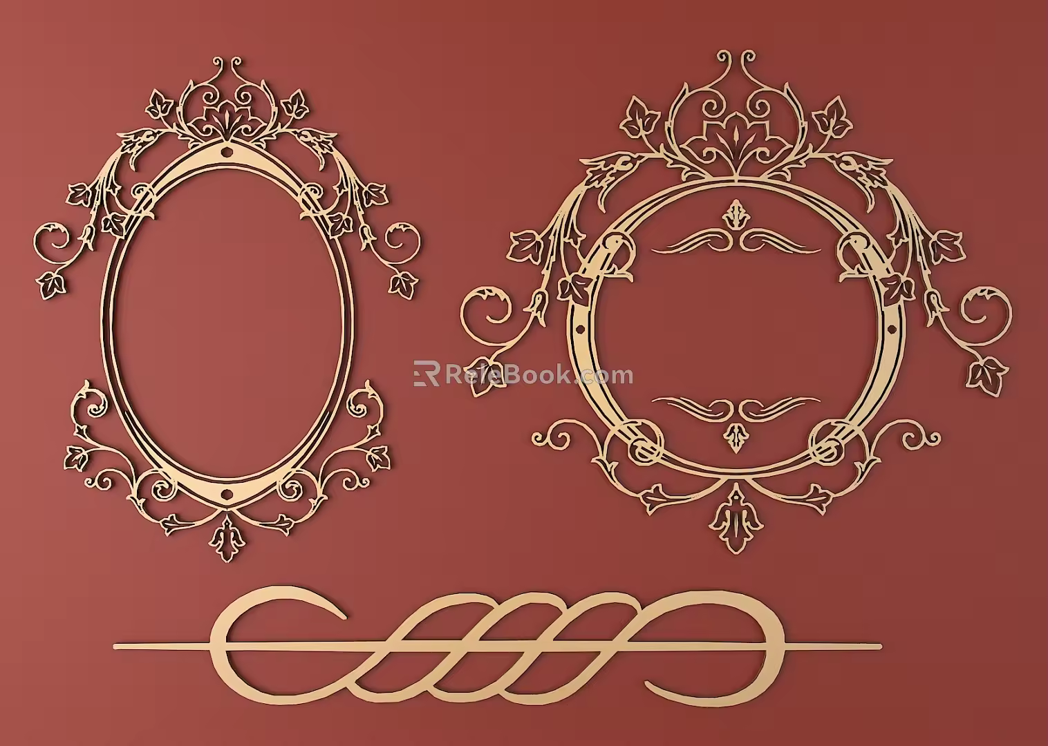 European-style Metal Carved European Pattern Hollow Carved Pattern 3d model