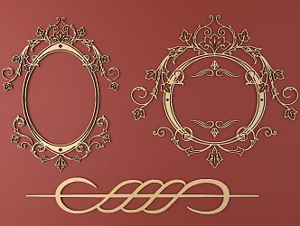 European-style Metal Carved European Pattern Hollow Carved Pattern 3d model