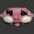 Cute Pink Rabbit Doll With Large Ears Purple Eyes And Yellow Outfit