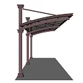 Various Outdoor Canopy Designs With Different Colors And Column Frames 3d model