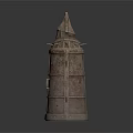 Traditional Decorative Metal Tower Shaped Household Item With Pointed Top And Perforated Design