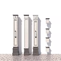 New Chinese Style Column Villa Corner Column 3d model