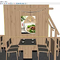 Warm Restaurant Interior With Wooden Walls Hanging Lamps Posters Dining Tables And Chairs