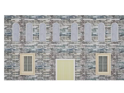 Elevation of modern windows 3d model