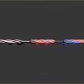 Three Vibrant Swirl Lollipops With Black Red Blue Bows And Shiny Surface On Dark Background