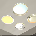 Modern Round Ceiling Lights Design With Four Units For Interior Lighting