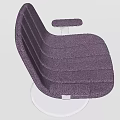 Purple Striped Accent Chair With Armrests And Round Metal Base For Modern Living Space