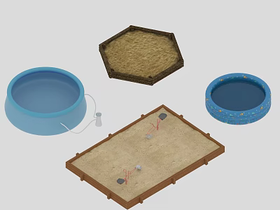 Modern Sandpit Kindergarten Sandpit 3d model