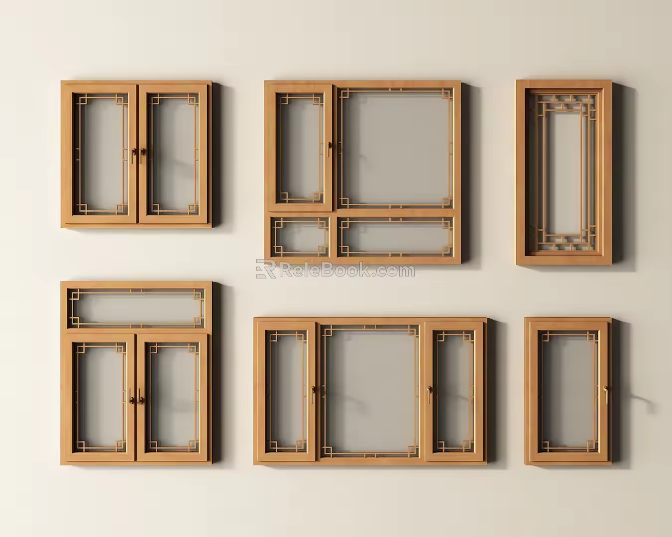 Chinese-style window new Chinese-style window casement window glass window door window bay window floor-to-ceiling window 3d model