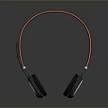 Stylish Modern Over Ear Headphones With Black Orange Accents And Ergonomic Design