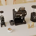 Modern Coffee Making Setup With Espresso Machine Grinder Cup And Canisters 3d model