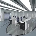 Modern Monitoring Room With Multiple Computer Monitors Control Consoles And Ergonomic Chairs