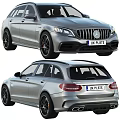 Silver Mercedes Wagon Car Sporty Exterior Front Rear Design UK License Plate