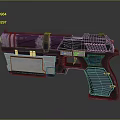 Futuristic Sci Fi Pistol With Metal Construction And Detailed Grip Design