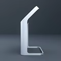 White Floor Standing Computer Kiosk With Tilted Interactive Digital Screen