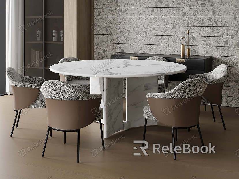 Modern Dining Table Chair Round Dining Table Marble Dining Table Six-person Table model