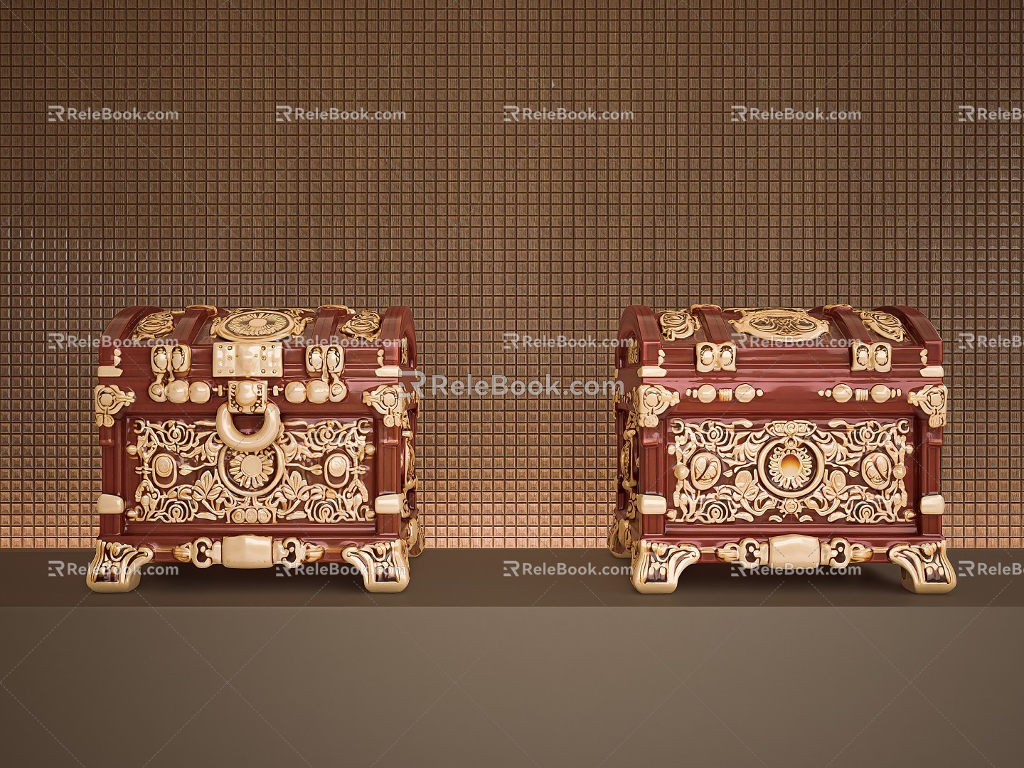 Chinese Style Retro Other Sicks Chinese Style Retro Treasure Box Modern Chinese Style Leather Box Chinese Style Cosmetic Box Chinese Style Jewelry Box Wooden Treasure Box 3d model