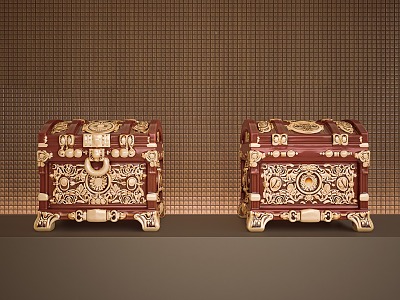 Chinese Style Retro Other Sicks Chinese Style Retro Treasure Box Modern Chinese Style Leather Box Chinese Style Cosmetic Box Chinese Style Jewelry Box Wooden Treasure Box 3d model