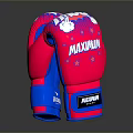 SUMMA Pink And Blue Boxing Gloves With White Pattern Training Equipment 3d model