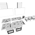 Modern Kitchen Appliances Featuring Range Hoods Gas Stoves Sinks And Ovens