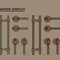 Modern hardware door handle metal handle long handle crystal handle combination 3d model
