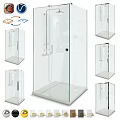 Transparent Glass Shower Sauna Enclosure With Modern Sleek Structure And Different Angles Design 3d model