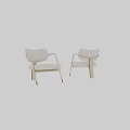 Elegant Modern Accent Chair With Gold Metal Frame And Light Gray Upholstery