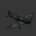 Vintage Military Airplane With Camouflage Paint Number 22 Red Star Emblem And Propeller