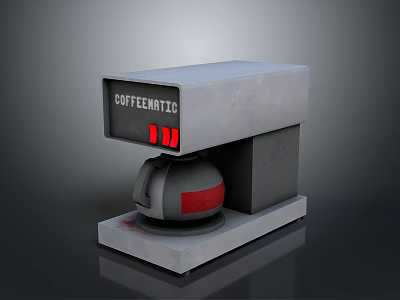 COFFEEMATIC Modern Coffee Maker Electronic Appliance With Red Accents And Sleek Design 3d model