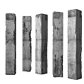 Weathered Stone Columns With Textured Surfaces For Rustic Architectural Design 3d model