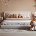 Cozy Bedroom Interior Design With Plush Lion Toy Photo String Lights Soft Pillows And Rug