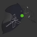 PAVLOV Metallic Helmet Featuring Purple Tinted Visor And Green Illuminated Button