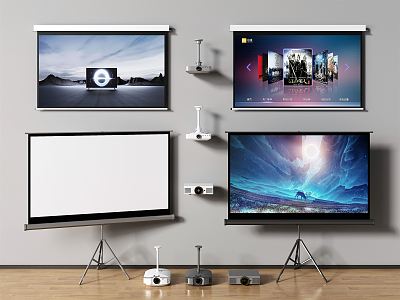 Modern projector screen combination model