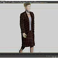 Woman Walking In Dark Professional Suit With Skirt And Light Blue Top