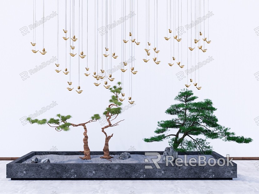 New Chinese style landscape sketch pine garden landscape model