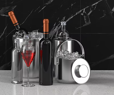 Modern wine utensils 3d model Modern wine utensils 3d model