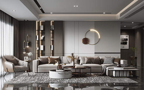 Light Luxury Living Room 3d model