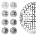 Silver Metal Mesh Sphere Decorative Ornament Set With Various Sizes