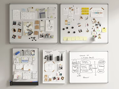 Creative Workstation Display Featuring Musical Instruments Art Supplies Sketch Notes And 3d model