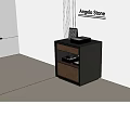 Modern Angelo Stone Bedside Table With Drawers Books And Digital Calendar 3d model