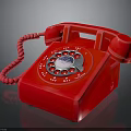 Red Rotary Dial Telephone Electronic Appliance With Classic Design And Retro Look