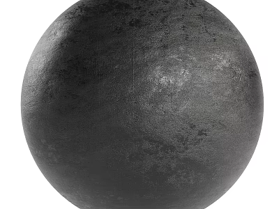 Black Spherical Component With Rough Textured Surface For Construction Applications 3d model