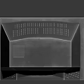 Vintage CRT Television With Silver Frame Black Screen And Front Control Buttons Design