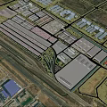 Aerial Planning Of Industrial Area With Factories Warehouses Roads And Green Areas