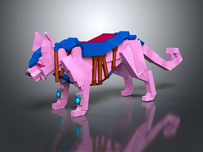 Modern toy wolf dog toy 3d model