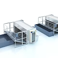 Industrial Metal Processing Equipment With Coil Handling Machinery And Rack Systems 3d model