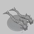 Game Dragon Characters Red and Blue Fierce with Open Mouths on Poké Ball Platform