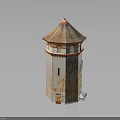 Architectural Model Of White Lighthouse With Red Roof Windows And Small Door